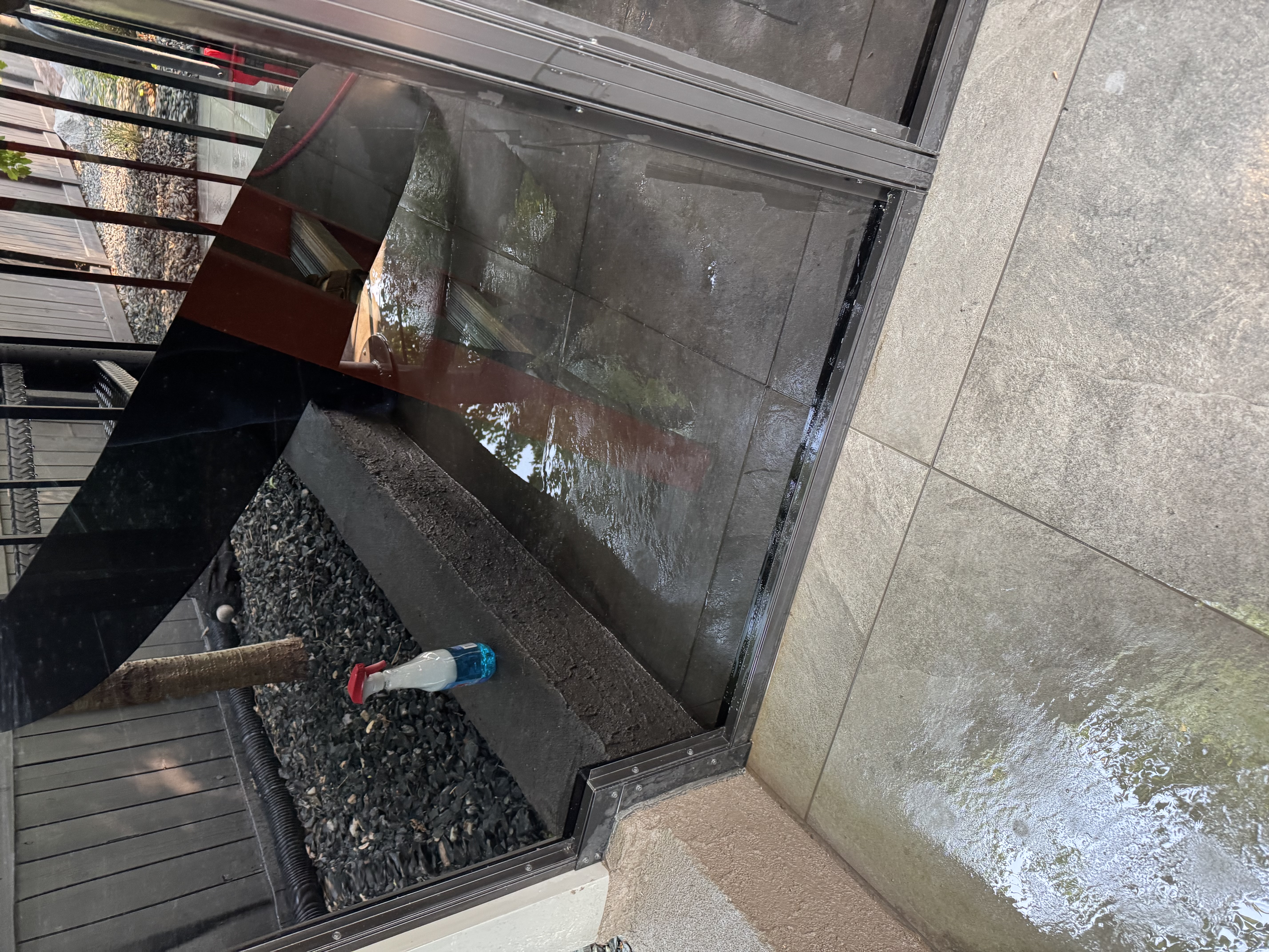 High glass entryway after Gulfshine service